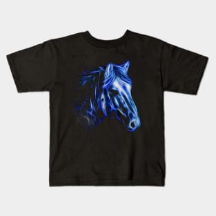 Blue Horse Art Kids T-Shirt